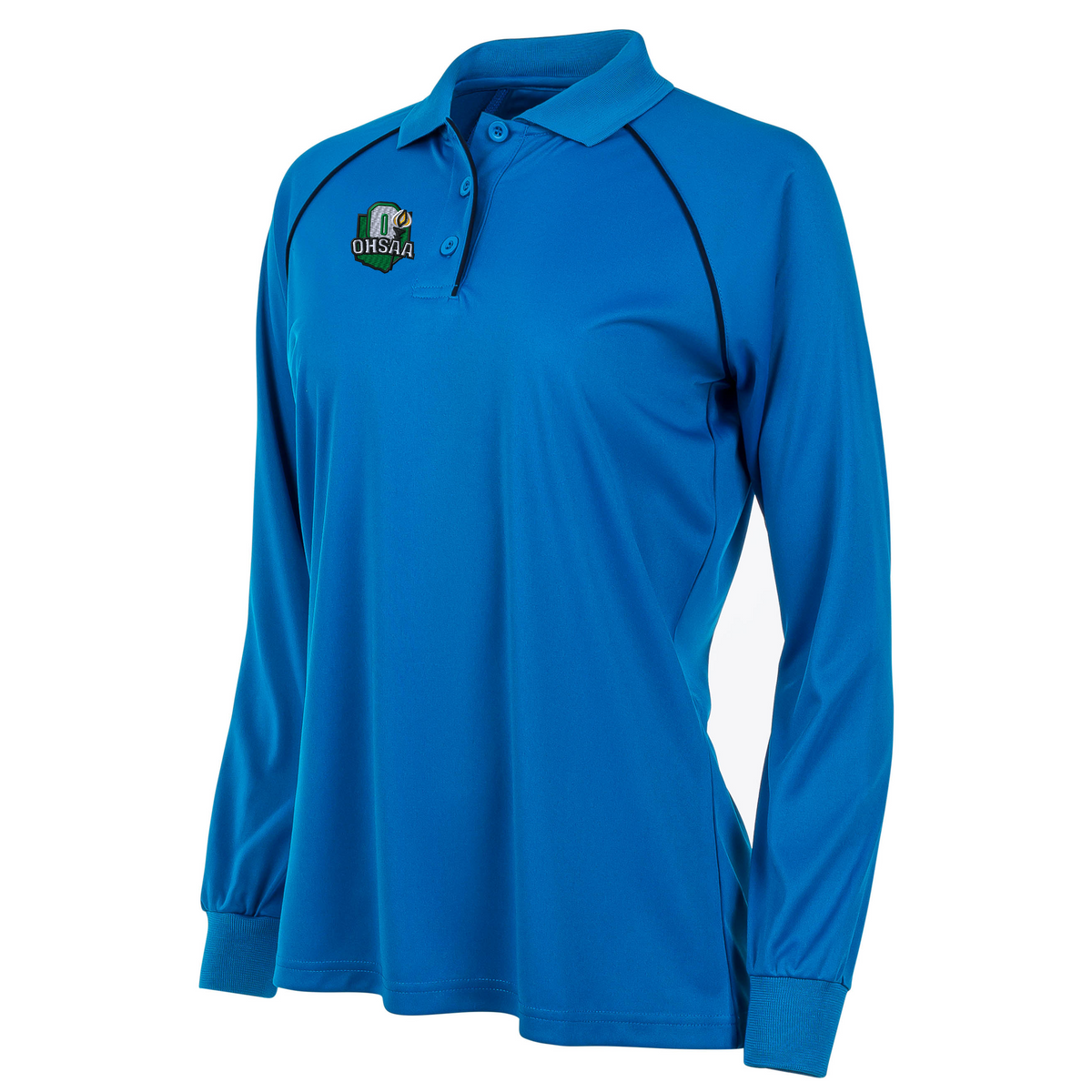 OHSAA Logo Women's Blue Long Sleeve Volleyball Shirt Purchase Officials Supplies
