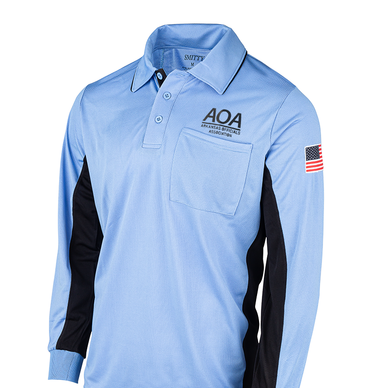 AOA Logo MLB Replica Sky Blue Long Sleeve Umpire Shirts Purchase