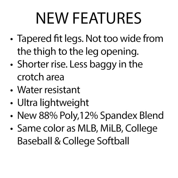 New! Tapered-Fit Lightweight Pleated Umpire Base Pants Umpire Pants