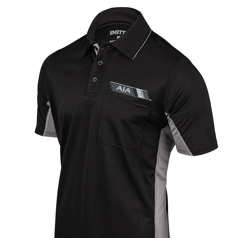 Referee Store | Smitty MLB Black Umpire Shirt w/Grey Side Panel Black Large