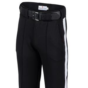 Smitty | FBS-185 | Warm Weather Football Referee Pants | New 'Tapered Fit |  1 1/4 White Stripe | Official's Choice!