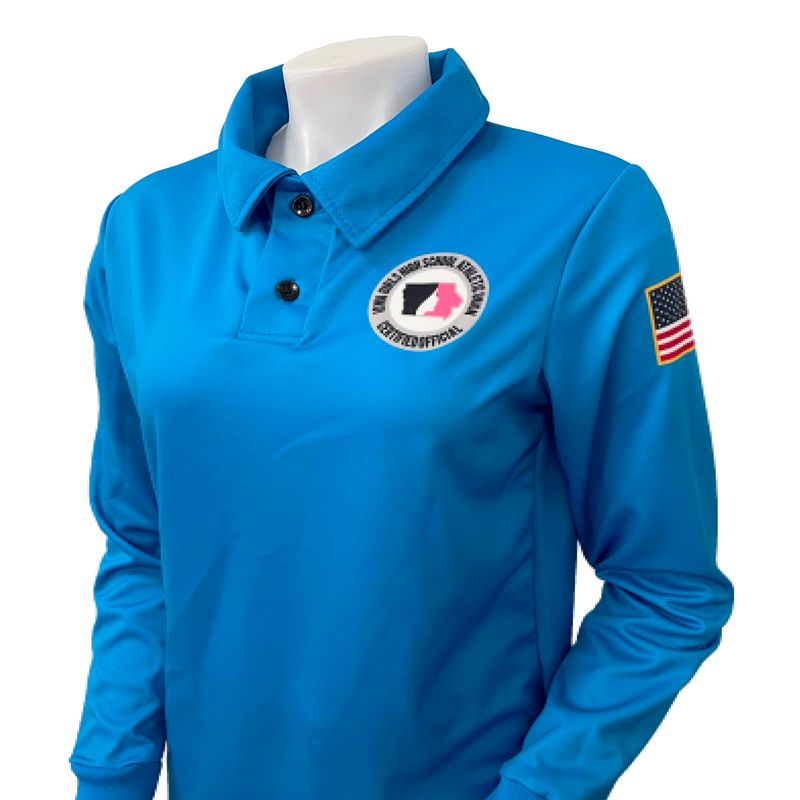 Iowa Girls - IGHSAU Sublimated Bright Blue Long Sleeve Volleyball Shirt
