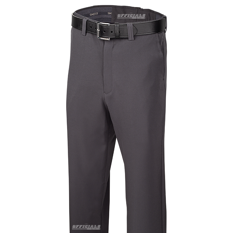 Smitty Men's Charcoal 4-Way Stretch Flat Front Pants w/ Expander Waistband