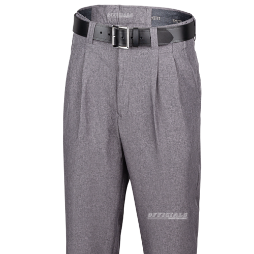 Smitty Heather Grey Pleated Plate Umpire Pants