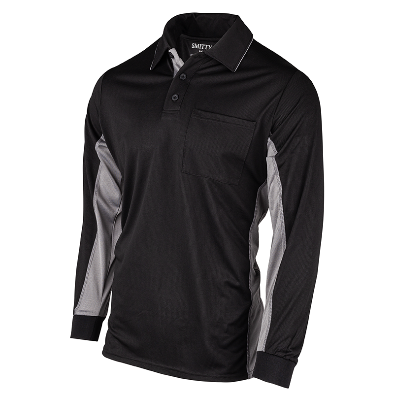 Officials Depot AeroDry Series A MLB Replica Umpire Shirt - Black with Gray Side Panels 4XL
