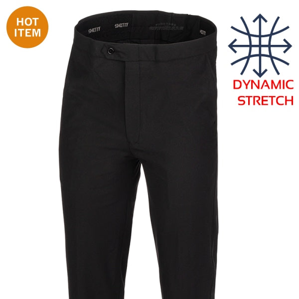 BKS267--MODERN TAPERED FIT FLAT FRONT BASKETBALL REFEREE PANTS